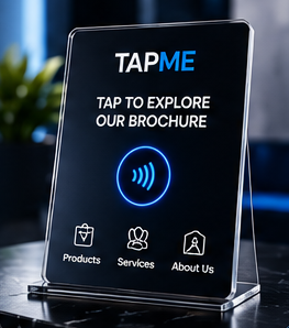 TAPME digital brochure NFC display example