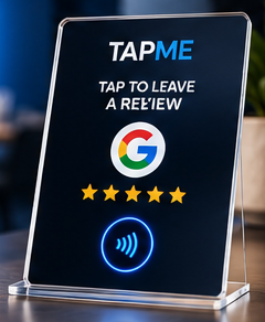 TAPME Google Review NFC display example